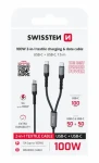 SWISSTEN Nabíjecí kabel 2v1 100W 1.5m černá / 100W / 3x USB-C (M) (72501201)
