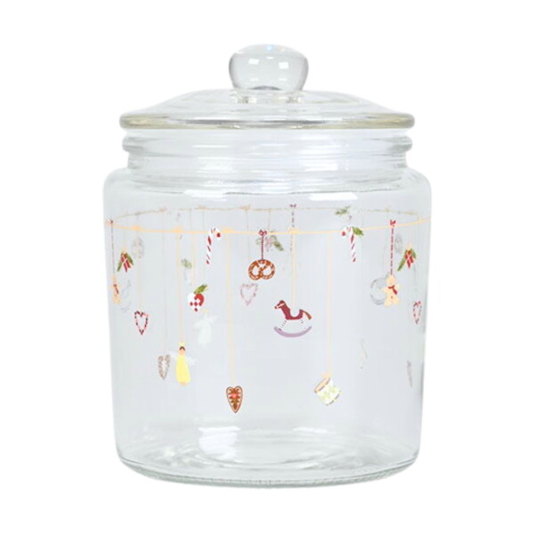 Det Gamle Apotek Skleněná dóza Christmas Holidays Ornaments 16 cm, čirá barva, sklo