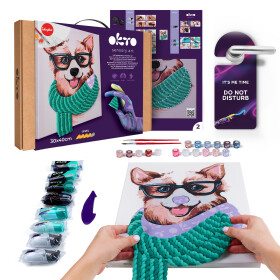 OKTO Malba a 3D modelování obraz "Fashion Corgi" 30x40 cm