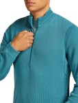 ICEBREAKER Mens 260 Waffle Knit Wander LS Half Zip, Topaz (vzorek) velikost: M
