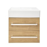 Koupelnová skříňka s umyvadlem SAT Cube Way 60x53x46 cm dub Hickory mat CUBE46602DHSATCW CUBE46602DHSATCW