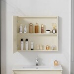 REA - Sada koupelnového nábytku s umyvadlem Astor 60 cm Beige REA-M0098