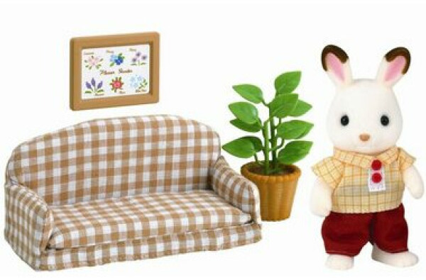 Sylvanian Families Nábytek ´´chocolate´´ králíků - taťka na pohovce