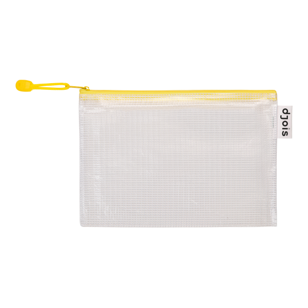 Djois obálka se zipem, A5, PVC síťovina, žlutá, 8 ks