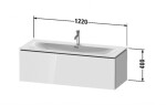 DURAVIT - L-Cube Umyvadlová skříňka 40x122x48 cm, 1 zásuvka, lesklá bílá LC613902222