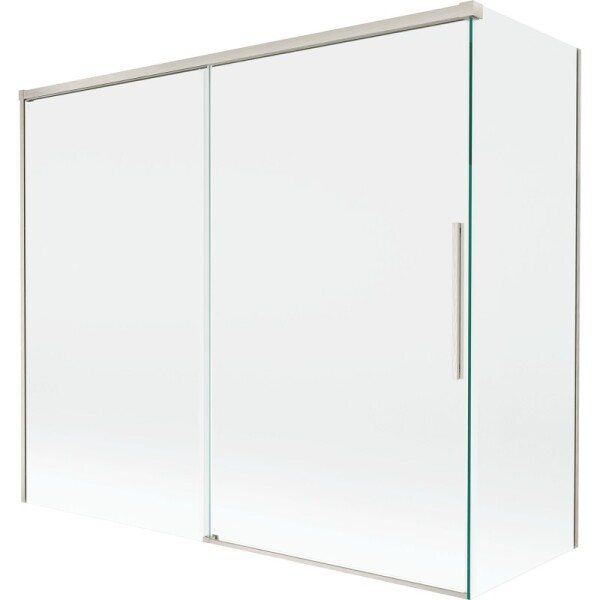 MEXEN/S - Rox vanová zástěna 2-křídlová posuvná 180 + 80 x 150, transparent, nikl kartáčovaný 8C9-180-080-97-00
