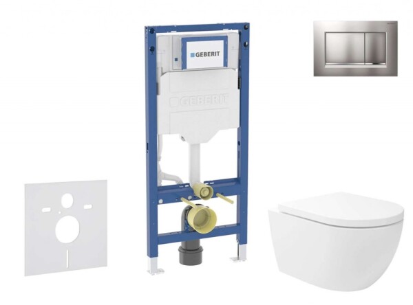 GEBERIT - Duofix Set předstěnové instalace, klozetu Oudee Vortex a sedátka softclose, tlačítko Sigma30, lakovaný chrom mat/chrom SANI11CA1148B