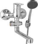 JB Sanitary Nástěnná umyvadlová a sprchová baterie TIRA, rozteč 100 mm, otočný přepínač, s příslušenstvím, ramínko 300 mm D10 32 11