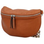 Trendy dámská koženková kabelko-ledvinka Bindy, hnědá