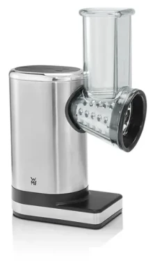 WMF KÜCHENminis Salad-to-go nerez/černá / Sekáček na zeleninu / 150 W / 5 řezných vložek / nerezová ocel