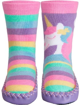 Playshoes protiskluzové ponožky - capáčky na doma - Jednorožec, velikost: 22/23