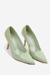 Klasické lakované lodičky z imitace kůže Zelené Odira 41