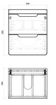 COMAD - Skříňka pod umyvadlo 50cm 2 zásuvky ARUBA BÍLÁ 5907611647202