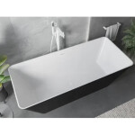 MEXEN - Velo Slim volně stojící vana 170 x 75, bílá/černá, bez krytky přepadu a zátky 52811707575-SS