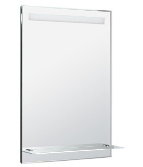 AQUALINE - Zrcadlo s LED osvětlením a policí 60x80cm, kolébkový vypínač ATH53