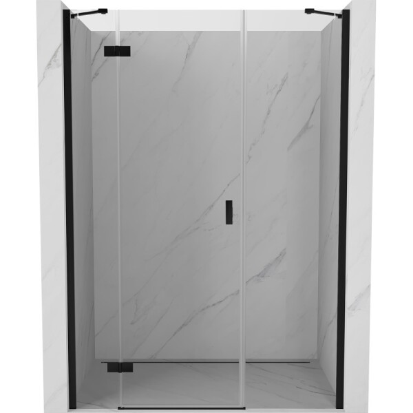 MEXEN/S - Mist-H sprchové dveře křídlové levé 155, transparent, černá 8A5-155-001-70-00-L