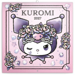 Nástěnný kalendář poznámkový 2027 Notique Kuromi, 30 x 30 cm