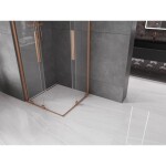MEXEN/S - Velar Duo čtvercový sprchový kout 90 x 90, transparent, měď kartáčovaná 871-090-090-02-65