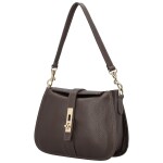 Módní dámská kožená kabelka na rameno Deimis, tmavě hnědá