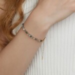 Luxusní stříbrný náramek MECHOVÝ ACHÁT - perla, stříbro 925/1000, Zelená 15 cm + 3 cm (prodloužení)