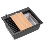 Quadron - Granitový dřez KURT 110 WORKSTATION Black ZLE-09600