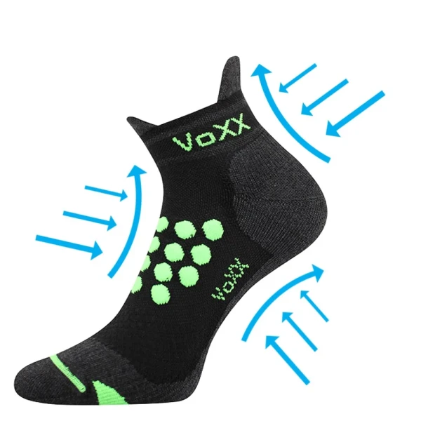 VOXX Ponožky kompresní sportovní SPRINTER nízké s ionty stříbra ČERNÉ 39-42 115671