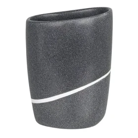 Spirella ETNA kelímek na kartáčky šedý / plast / kamenný vzhled (7610583136428)