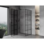 MEXEN/S - Mist T sprchový kout dveře křídlové levá 75 x 85, černá dekor, černá 8A4T-075-085-70-77-L