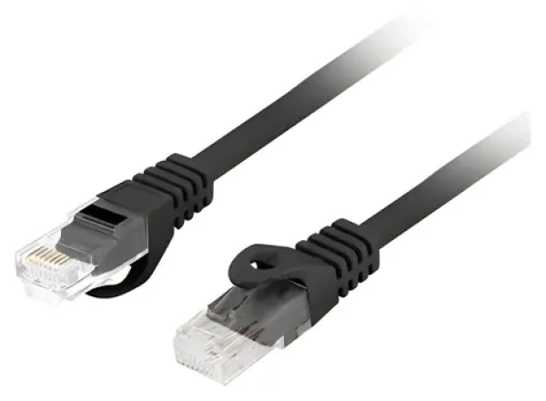 Lanberg Cat6 černá / Patch kabel / UTP / 2 m / LSZH / CU / Fluke Passed (PCU6-10CU-0200-BK)