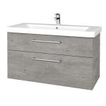 Dřevojas - Umyvadlová skříňka Q MAX SZZ2 105 - D01 Beton / Úchytka T03 / D01 Beton 331641C