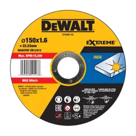 DeWalt Řezný kotouč na nerezovou ocel / Průměr 150 x 22,23 mm / Šířka řezu 1,6 mm (DT43907)
