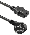 Napájecí kabel Schuko - C13 pravoúhlý / Napájecí kabel / CEE7/7 - IEC C13 / 3x1,0 mm2 / 2 m (54621)
