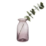 MADAM STOLTZ Váza z recyklovaného skla Purple 13 cm, fialová barva, sklo