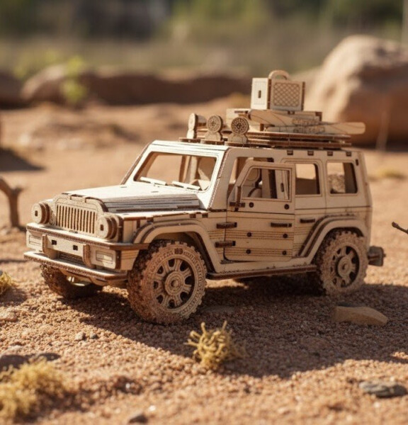 NiXiM Dřevěné 3D puzzle Terénní auto