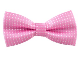 Elegant světle růžový motýlek pro psa s puntíky | 25 - 42 cm