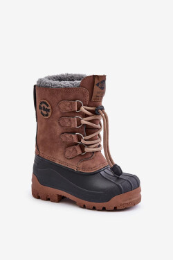 Vysoké Teplé Dětské Sněhule se Stahováním Lee Cooper Hnědé Velikost: 34