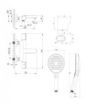 Kielle - Oudee Termostatická vanová baterie s příslušenstvím, chrom 10302SNT30