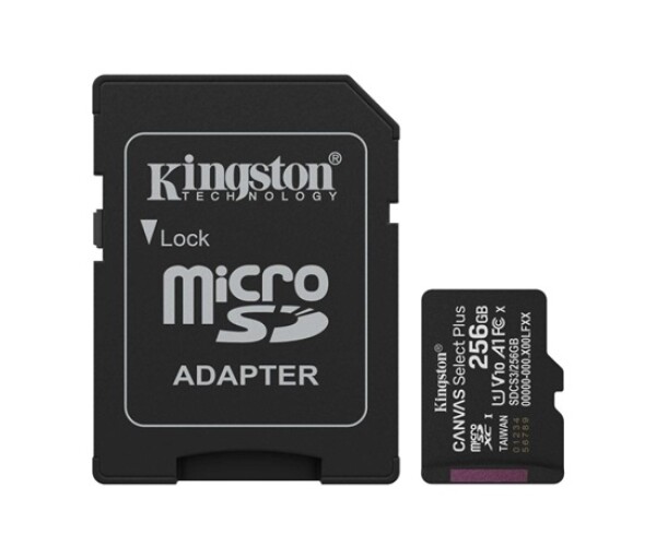 Kingston MicroSDXC karta 256GB Canvas Select Plus, U1, V10, A1, SD Adaptér EDF_443765