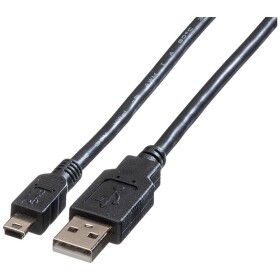 Roline USB kabel USB 2.0 USB-A zástrčka, USB Mini-B zástrčka 0.80 m černá stíněný 11.02.8708 - Roline 11.02.8708 USB 2.0 kabel USB A(M) - miniUSB 5pin B(M), 0,8m, černý