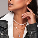 Royal Fashion stříbrné náušnice MOON-ED-05-TOPAZ-ROSEGOLD