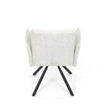 Židle jídelní, krémová látka, černý kov, otočný mechanismus 90°/90° (L/P) - funkce reset