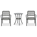 Balkónový set 1+2, stůl 60x60, židle umělý ratan barva antracit, kov antracit