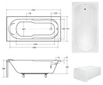 HOPA - Obdélníková vana VINDOBONA - Nožičky k vaně - Bez nožiček, Rozměr vany - 170 × 70 cm OLVVIN17