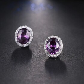 Náušnice Swarovski Elements Sophie Ametyst, Fialová