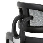 Kancelářská židle, šedá síťovina, černý plast, kolečka na tvrdé podlahy