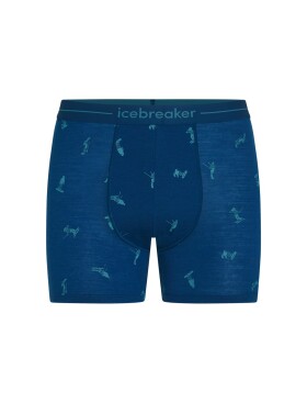 Pánské merino boxerky ICEBREAKER Mens 150 Anatomica Boxers Ski Day, Atlantis/Topaz/Aop velikost: XXL