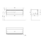 SAPHO - KERALA umyvadlová skříňka 120x35x47,5cm, 1x zásuvka, antracit matný KR120-3434