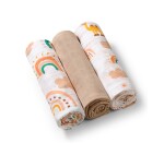 BabyOno Pleny mušelínové - Super soft 3ks - Duha