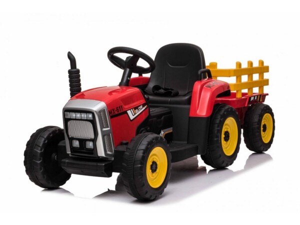 Mamido Elektrický traktor s vlečkou T2 červený 12V7Ah EVA kola