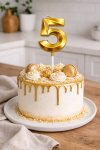 Cake star Dortová svíčka zlatá č.5